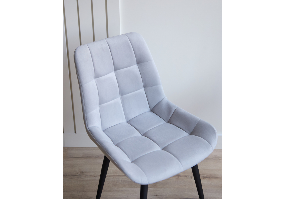 фото стул на металлокаркасе woodville челси к светло-серый (zd 960) / черный 632445 | 220svet.ru