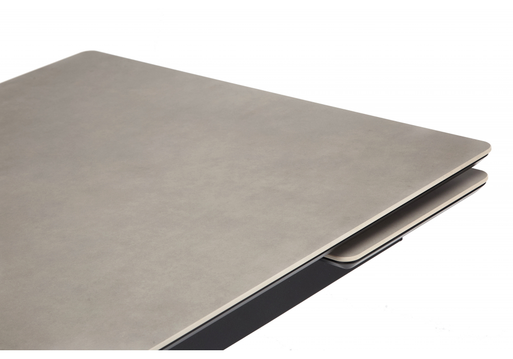 фото керамический стол раскладной woodville старлайт 140 (200) х 80 carmen light grey / черный 622893 | 220svet.ru