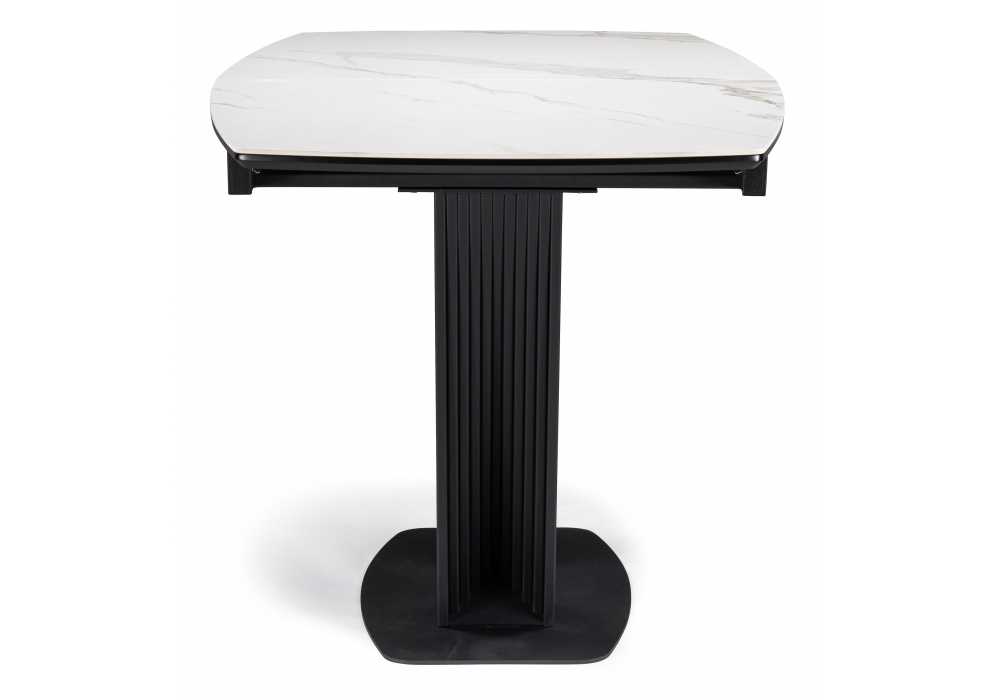 фото керамический стол раскладной woodville вейл белый мрамор snow white / черный 626055 | 220svet.ru