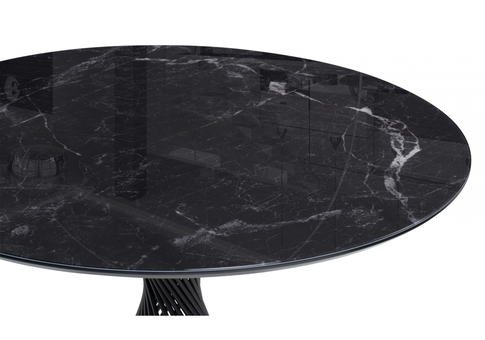 фото керамический стол woodville вивиен 90х90х75 черный мрамор shakespeare black 612879 | 220svet.ru