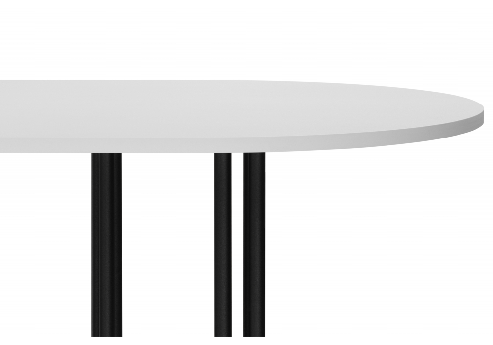 фото стол деревянный woodville хьюго белая шагрень пленка / черные ноги 620414 | 220svet.ru