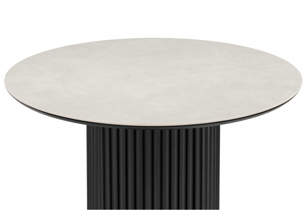 фото керамический стол woodville барел 89 carmen light grey / черный 625955 | 220svet.ru