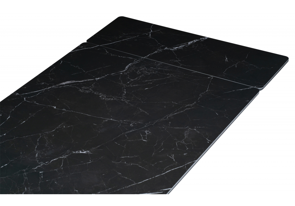 фото керамический стол раскладной woodville вилли 140(200)х80 черный мрамор shakespeare 612196 | 220svet.ru