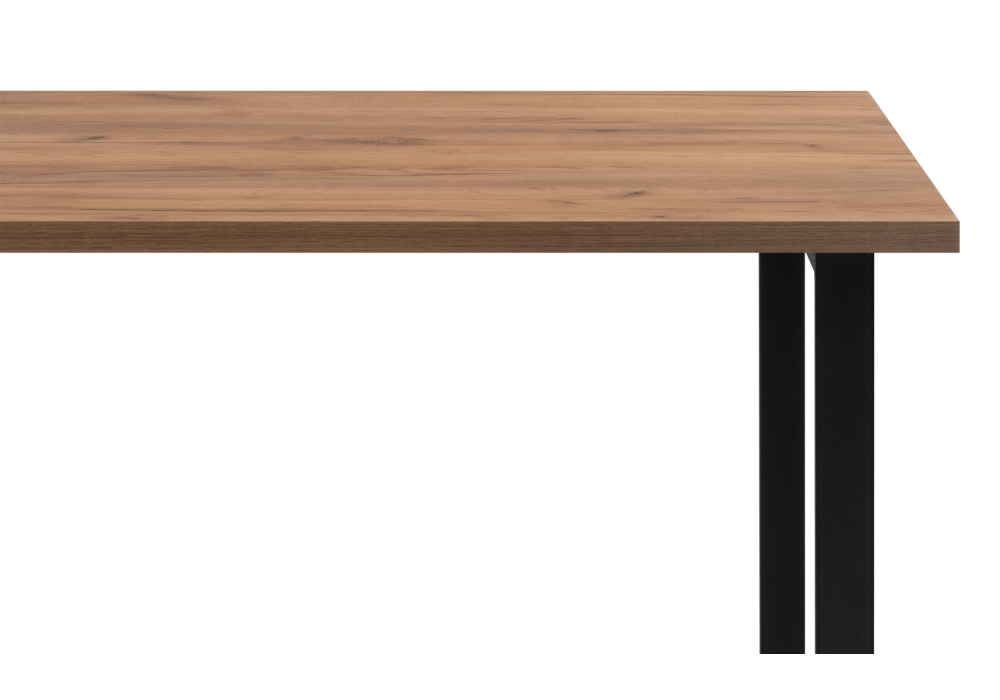 фото стол деревянный раскладной woodville лиман 120х80 дуб крафт золотой / черный матовый 615151 | 220svet.ru