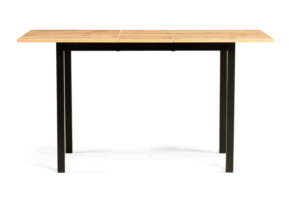 фото стол деревянный раскладной woodville аркон 110(130)х68х75 дуб вотан / черный 611354 | 220svet.ru