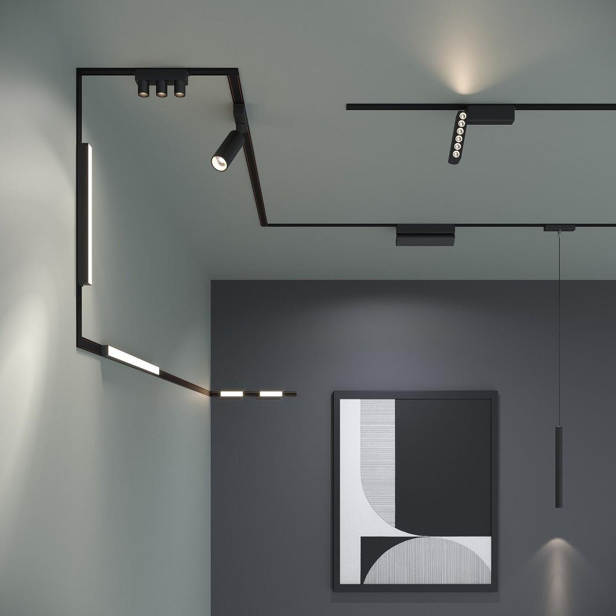 фото трековый магнитный светодиодный светильник elektrostandard vision 85089/01 черный a063694 | 220svet.ru