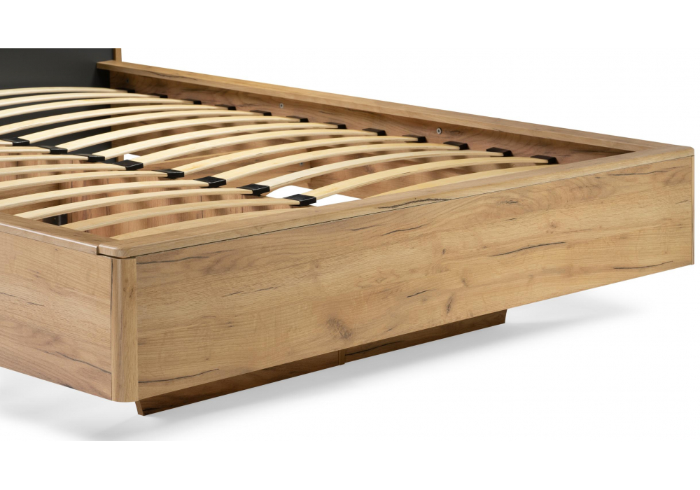 фото полутораспальная кровать 140х200 woodville клауд парящая дуб крафт золотой / антрацит 533088 | 220svet.ru