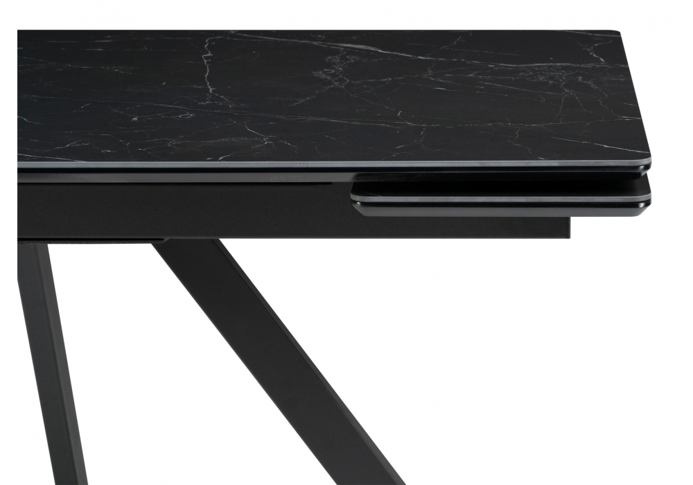 фото керамический стол раскладной woodville вилли 140(200)х80 черный мрамор shakespeare 612196 | 220svet.ru