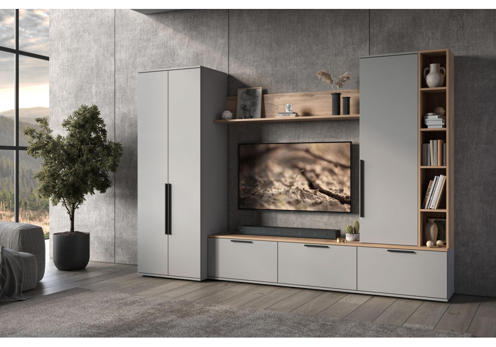 фото шкаф двухстваорчатый woodville филеста шиншилла серая 664900 | 220svet.ru