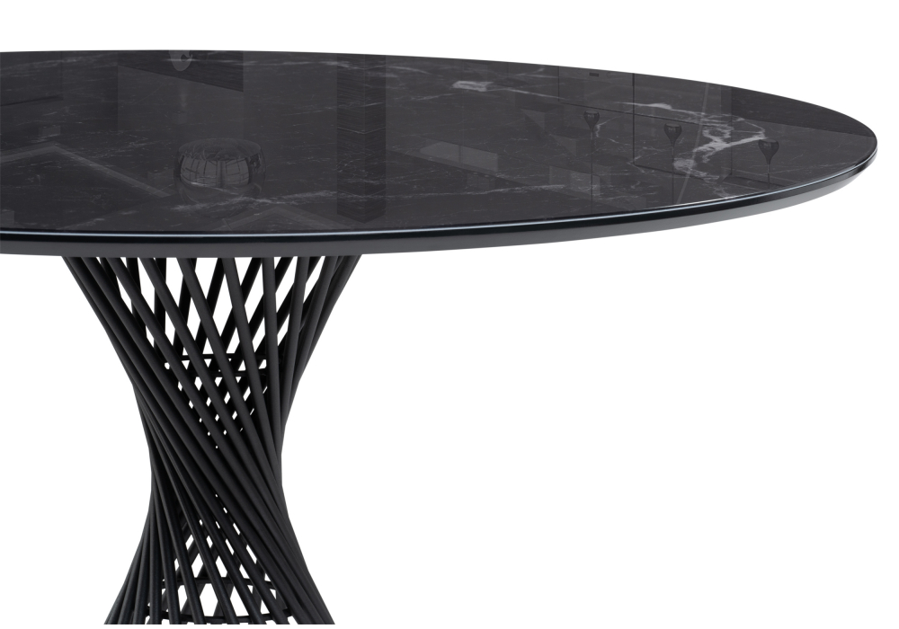 фото керамический стол woodville вивиен 90х90х75 черный мрамор shakespeare black 612879 | 220svet.ru