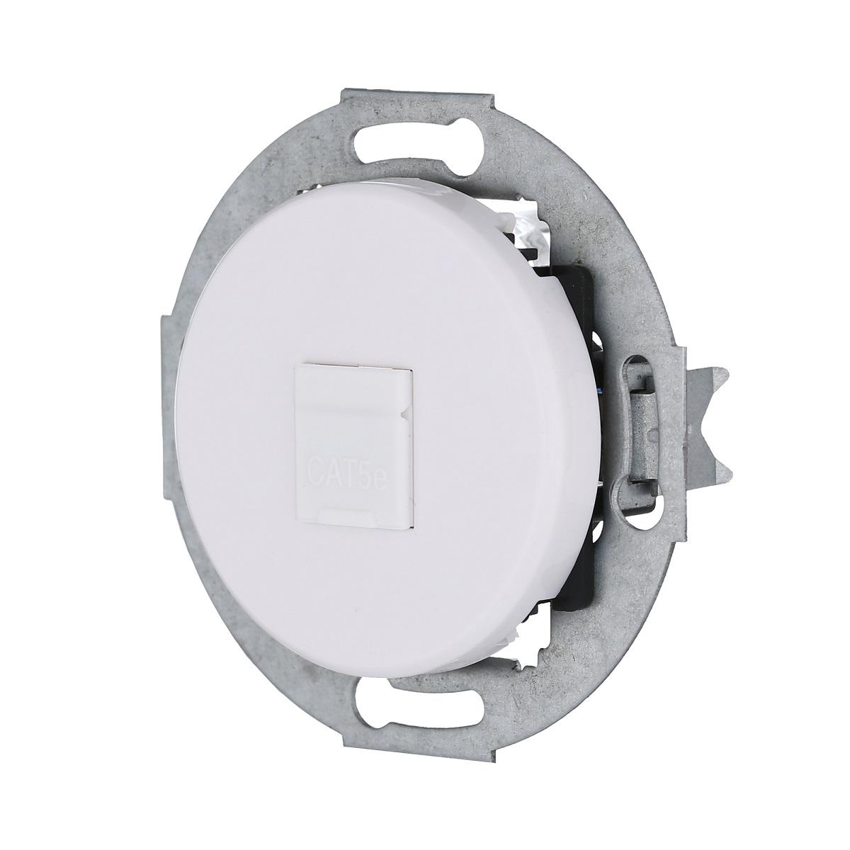 фото розетка lk studio компьютерная rj-45 кат. 6 с накладкой (белый) vintage 886304-1 | 220svet.ru