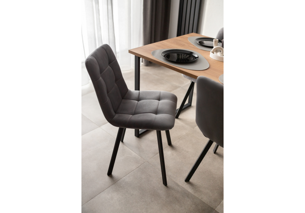 фото стол деревянный раскладной woodville лиман 120х80 дуб крафт золотой / черный матовый 615151 | 220svet.ru