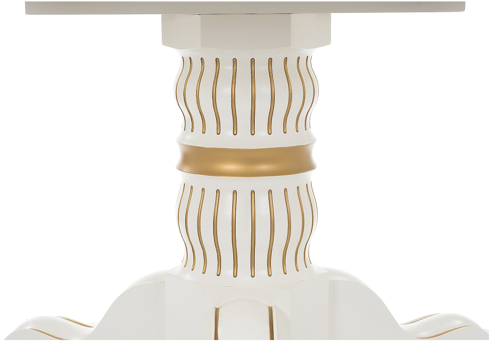 фото стол деревянный раскладной woodville лорд молочный / золотая патина 615199 | 220svet.ru