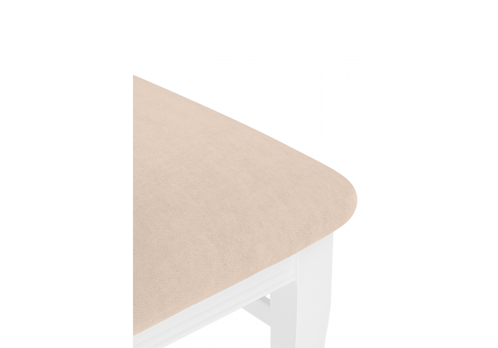 фото стул деревянный woodville фрезино с проножкой бежевый велюр / белый 665436 | 220svet.ru