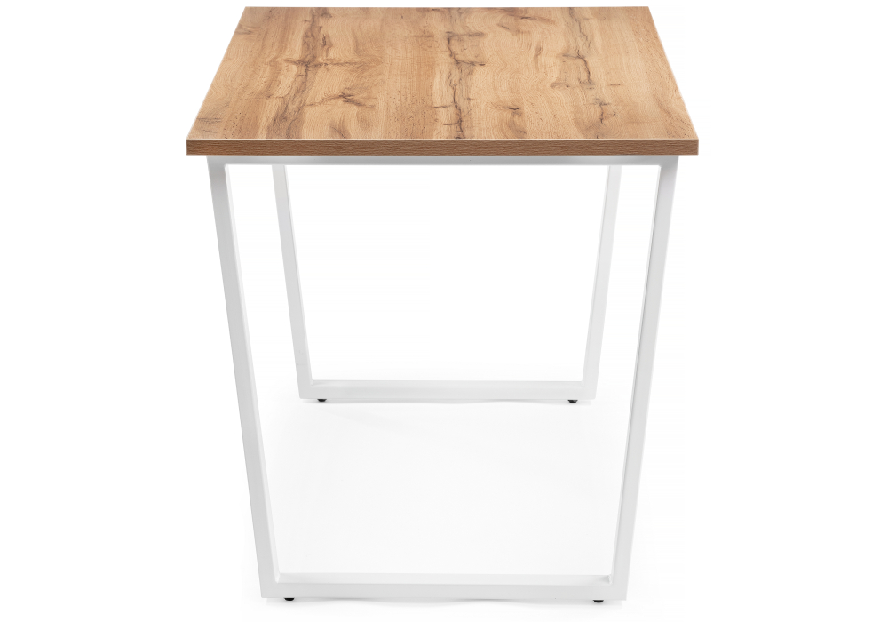 фото стол деревянный woodville лота лофт 140 25 мм дуб вотан / белый матовый 489651 | 220svet.ru