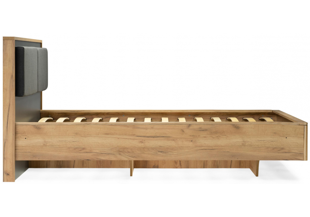 фото полутораспальная кровать 140х200 woodville клауд парящая дуб крафт золотой / антрацит 533088 | 220svet.ru