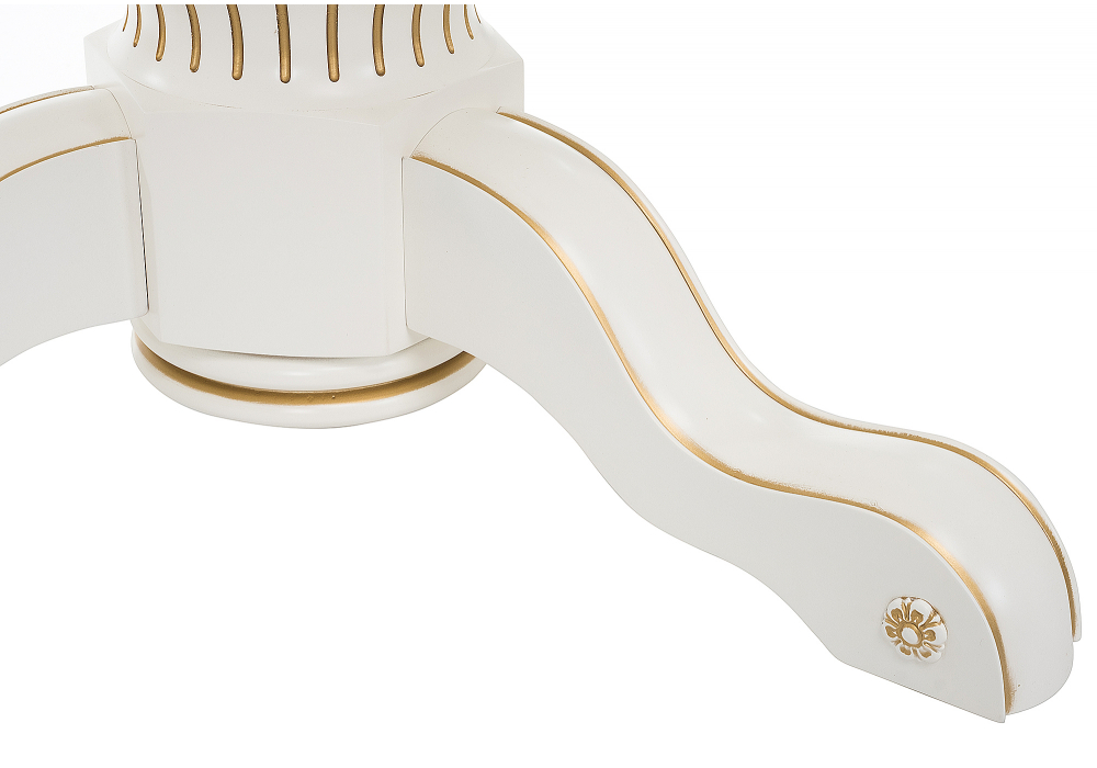 фото стол деревянный раскладной woodville лорд молочный / золотая патина 615199 | 220svet.ru