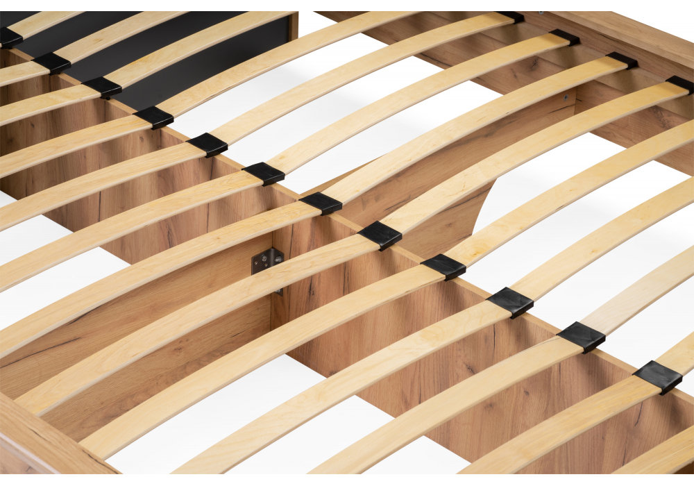 фото полутораспальная кровать 140х200 woodville клауд парящая дуб крафт золотой / антрацит 533088 | 220svet.ru