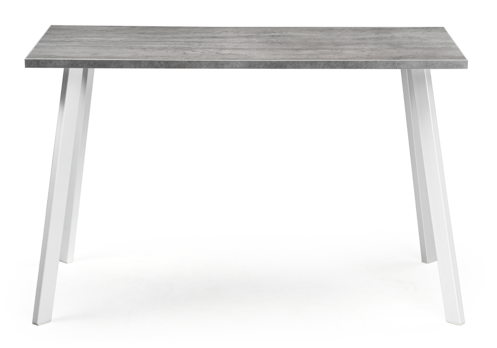 фото стол деревянный woodville тринити лофт 140 25 мм бетон / белый матовый 489659 | 220svet.ru