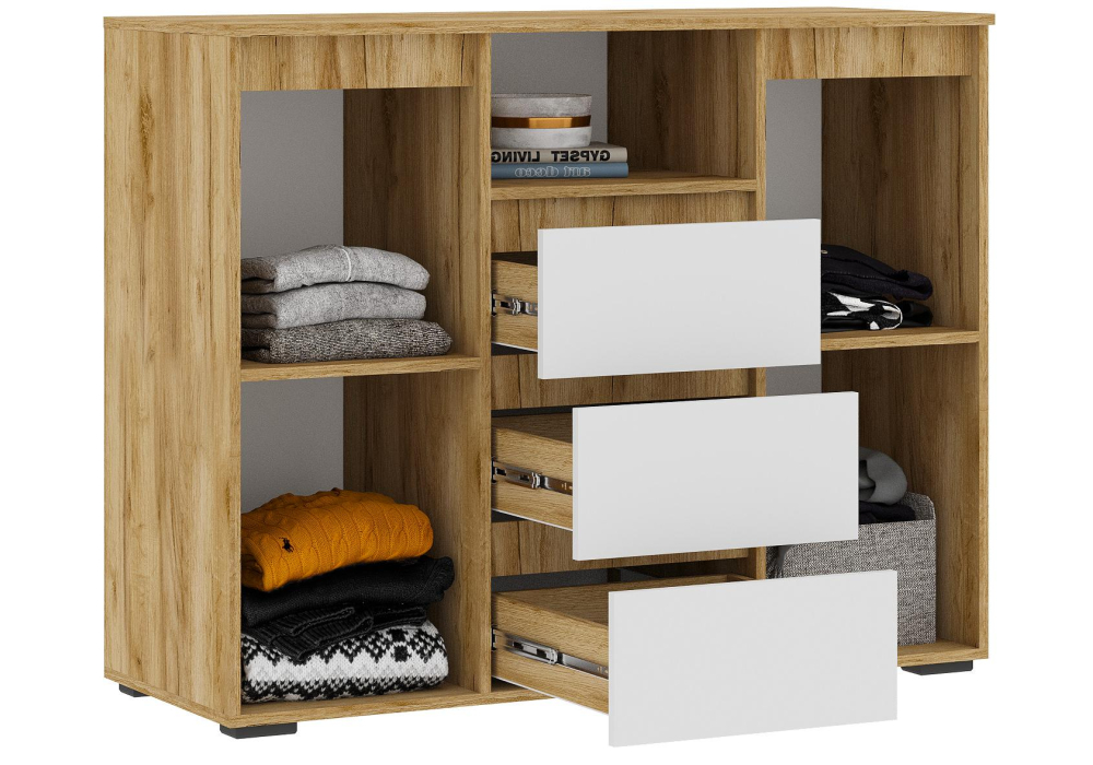 фото комод woodville элла дуб крафт золото 547969 | 220svet.ru