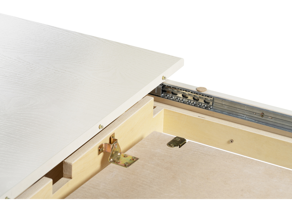 фото стол деревянный woodville морнит 180(240)х100 слоновая кость / золото 515969 | 220svet.ru