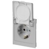 Миниатюра фото розетка эра arktik 16-2103-03 с заземлением 2p+e schuko со шторками с крышкой 16а-250в алюминий б0070436 | 220svet.ru