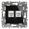 Миниатюра фото розетка информационная 2xrj45 эра 12 12-3108-06 б0014734 | 220svet.ru