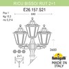 Миниатюра фото садово-парковый фонарь fumagalli ricu bisso/rut 2+1 e26.157.s21.wye27 | 220svet.ru
