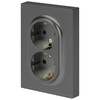 Миниатюра фото розетка эра arktik 16-2105-06 двойная с заземлением 2x2p+e schuko со шторками 16а-250в графит б0070459 | 220svet.ru