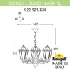 Миниатюра фото подвесной уличный светильник fumagalli sichem/saba 3l k22.120.s30.aye27 | 220svet.ru