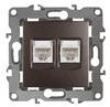 Миниатюра фото розетка информационная 2xrj45 эра 12 12-3108-13 б0019355 | 220svet.ru