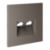 Миниатюра фото накладка для розетки компьютерной двойной rj45+rj45 кат.6 voltum s70 vls001414 (капучино) | 220svet.ru