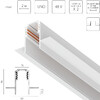 Миниатюра фото шинопровод однофазный встраиваемый в гкл 48v 2м lightstar uno 509226 | 220svet.ru