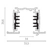 Миниатюра фото шинопровод трехфазный четырехконтактный встраиваемый 3м lightstar quattro 503038-r | 220svet.ru