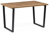 Миниатюра фото стол деревянный woodville лота лофт 120 25 мм дуб делано темный / матовый черный 489637 | 220svet.ru