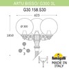 Миниатюра фото садово-парковый фонарь fumagalli artu bisso/g300 3l g30.158.s30.bze27 | 220svet.ru