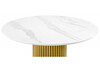 Миниатюра фото керамический стол woodville барел 110 patagonoa bianco repose / золотой 625668 | 220svet.ru
