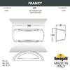 Миниатюра фото уличное бра fumagalli francy 1a1.000.000.ayf1r | 220svet.ru