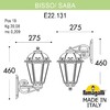 Миниатюра фото светильник уличный настенный fumagalli bisso/saba k22.131.000.bxe27 dn | 220svet.ru