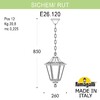 Миниатюра фото подвесной уличный светильник fumagalli sichem/rut e26.120.000.axe27 | 220svet.ru